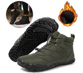 Zapatos de trekking de moda para mujeres y hombres, zapatos ligeros descalzos, botas de nieve con forro de piel, botas de trabajo con absorción de impactos, zapatillas de deporte cálidas para correr en invierno 36