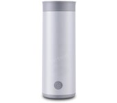 Mini hervidor eléctrico portátil para calentar agua, hervidor térmico para viajes, tetera de acero inoxidable, botella para hervir café y leche, olla saludable EU Adapter blanco