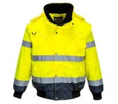 Portwest Chaqueta bomber de alta visibilidad 3 en 1 unisex para adultos M amarillo