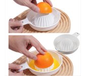 Exprimidor manual de cítricos colorido, sin esfuerzo, de plástico sin BPA, prensado a mano, para limón y naranja, utensilios de cocina. as picture blanco