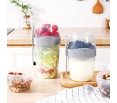 Inicio Botellas portátiles de doble capa de gran capacidad Vaso para ensalada de verduras Vaso para comida ligera Frascos gris