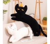 Peluche de gato Coco con almohada larga, muñeco de trapo, gato blanco durmiendo, regalo 80cm
