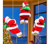Escalera de cuerda de escalada eléctrica de Papá Noel con música, bonito juguete de Papá Noel para árbol de Navidad, decoración del hogar, adornos de regalos de Año Nuevo CHINA