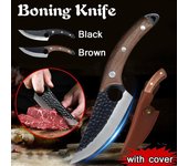 Cuchillo de chef de 6 pulgadas, cuchillo de carnicero, cuchillo de deshuesar de acero inoxidable marrón