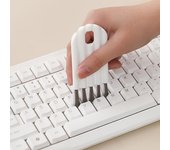 Cepillo de limpieza de teclado, cubierta de taza flexible, cepillo para huecos con ranura, 1 ud. blanco