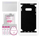 apgo Protective Skin Sticker for the back+sides compatible with Samsung Galaxy S10e, Full Wrap Film, Foil, Vinyl - Pattern Matte Black