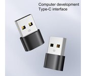 Conector adaptador OTG tipo C, convertidor USB de carga rápida a tipo C para ordenador portátil y PC negro