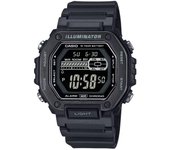 Casio Reloj de cuarzo digital estándar con correa de resina negra y esfera azul MWD-110HB-1BV 100M para hombre azul