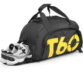 Bolso deportivo para gimnasio para hombre y mujer, bolso de viaje para Fitness, mochila para exteriores con espacio separado para zapatos, Mochila deportiva 45x25x30cm negro/azul