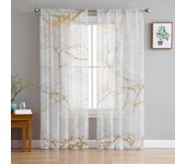 Cortina transparente de mármol para ventana, tul para sala de estar, cafetería, dormitorio, cocina, decoraciones de tratamiento de ventana transparente de gasa 1 PCS W100XH250cm&Rod Pocket