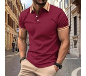 Camisa polo de verano con botones en bloques de color para polos deportivos de hombre S azul oscuro