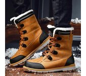 Botas de nieve de invierno de alta calidad para hombre, cálidas, cómodas, antideslizantes, resistentes al desgaste, impermeables, informales, de algodón para exteriores 38 gris