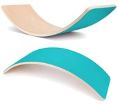 Wooden Balance Board Wobble Rocker Board Body Balancing Activity Training Toy Lama Max turquoise turquesa