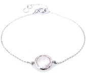 Les Trésors De Lily [R0823] - Bracelet Argent 'Meghan' quartz rose argenté (rhodié) - 10 mm rosa brillante