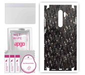 apgo Protective Skin Sticker for the back+sides compatible with Xiaomi Redmi Note 8 Pro, Full Wrap Film, Foil, Vinyl - Pattern Carbon Black Pixel