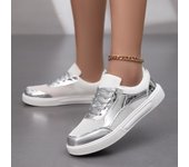 Zapatillas deportivas informales para mujer, para exteriores, para estudiantes, ligeras, para niñas, para patinetas, color plateado y dorado, talla grande EU: 36 oro