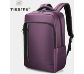 Mochila antirrobo Tigernu 15,6, mochila USB para mujer, mochila de viaje escolar para adolescentes, mochila para ordenador portátil, bolsa impermeable 31*15*46cm púrpura