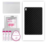 apgo Protective Skin Sticker for the back compatible with Samsung Galaxy Tab S7 FE 5G, Wrap Film, Foil, Vinyl - Pattern Carbon Black