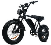 Bicicleta eléctrica Elekwheels E6 2025 con motor trasero de 250 W, batería de litio de 48 V y 15 Ah, celdas chinas, neumáticos anchos de 20  x 4.0 negro