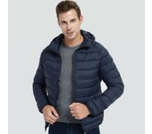 Chaqueta de algodón con capucha para hombre, ligera, con bolsillos y cremallera, para senderismo, abrigo informal y acolchado, para invierno M