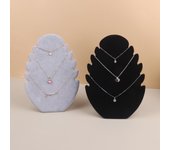 Estante organizador de joyas con soporte para exhibición de colgantes y collares de terciopelo negro negro
