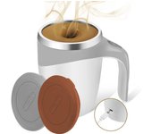 Taza agitadora automática, taza eléctrica recargable por USB, taza aislada, taza de café, taza de té de la leche, taza de jugo, taza de bebida, taza de oficina 380ML marrón