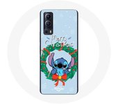 Coque pour Vivo Y72 Stitch neige joyeux Noël bleu