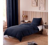 Parure de couette  Noah  Gaze de Coton 140 x 200 pour lit 1 place - Gaze de coton Bleu Nuit