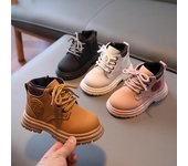 Botas para niños, otoño/invierno 2023, nuevos zapatos para niños, botas para bebés, botas pequeñas amarillas, botas cortas informales para niños 27 amarillo