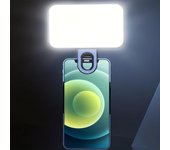 1 miniluz de relleno portátil para selfies, recargable con clip para teléfono y computadora negro
