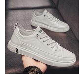 Zapatos vulcanizados para hombre, suela gruesa, zapatos casuales de cuero Pu para hombre, zapatillas transpirables de verano, zapatos para correr con cordones al aire libre 39