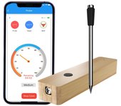 Termómetro inteligente inalámbrico con Bluetooth | Largo alcance | Mide la temperatura interna y ambiental | Para barbacoa, horno, parrilla, cocina, ahumador, One Size