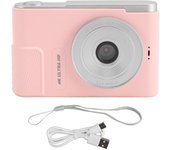 Cámara digital 48MP 4K Zoom digital 16x Pantalla de 2,4 pulgadas Cámara compacta portátil para niños y estudiantes color rosa