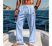 Pantalones casuales holgados de color liso para hombre, con cintura con cordón, para fitness, running y actividades al aire libre. M caqui