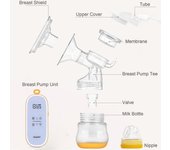 Doopser DSP-8009D Extractor de leche eléctrico doble para lactancia materna Extractor de leche manos libres 3 modos y 9 amarillo