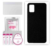 apgo Protective Skin Sticker for the back compatible with Samsung Galaxy A51 5G, Wrap Film, Foil, Vinyl - Pattern Matte Black