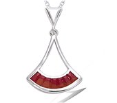 Les Trésors De Lily [P8019] - Pendentif Argent 'Boho' rouge argenté (rhodié) - 15x15 mm rojo