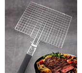 Cesta para asar pescado y verduras de acero inoxidable, plegable, portátil, para acampar, ideal para pescado, verduras y camarones.