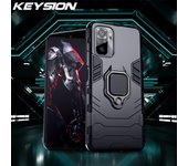 KEYSION funda armadura a prueba de golpes para Redmi Note 10 Pro 5G 10S anillo soporte funda de teléfono de silicona para Xiaomi Redmi Note 10 4G 10Pro Max for Redmi Note 10 negro