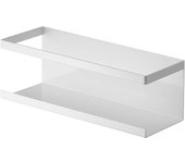 Yamazaki Jitsugyo 5130 - Estante magnético de almacenamiento flotante de torre blanca ancha, fácil instalación, aprox.. Ancho 24,5 x profundidad 8,5 x alto 8,5 cm blanco