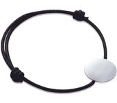 Les Trésors De Lily [G0618] - Bracelet Argent 'Zen' noir argenté - 15 mm plata