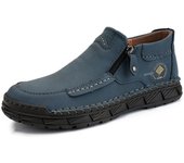 Botas de cuero divididas hechas a mano, zapatos para hombre, botines cómodos para hombre, zapatos casuales, zapatos de herramientas de gran tamaño 38 marrón