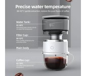 Cafetera de goteo para café de 6,76 oz, reutilizable, para 1 a 3 tazas, para preparar café por sí sola blanco
