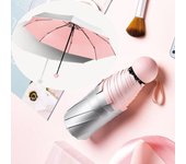 Paraguas mini de 8 varillas con bolsillo, anti-UV, para el sol, lluvia, viento, ligero, plegable, portátil, para mujeres y niños.
