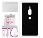 apgo Protective Skin Sticker for the back compatible with Sony Xperia XZ2 Premium, Wrap Film, Foil, Vinyl - Pattern Matte Black