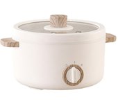 Mini ollas multifunción, olla eléctrica para hervir, olla eléctrica para calentar, para dormitorios, para 1 o 2 personas, ollas arroceras eléctricas CN blanco