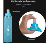 Botella de agua plegable Soft Flask de 400 ml, de TPU, sin BPA, para correr, hidratación, camping y senderismo.