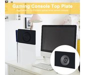 Placa superior de consola de juegos de 2 piezas para PS5 Slim Disc Edition, cubierta superior izquierda y derecha con orificio de disipación de calor, carcasa de enfriamiento de consola de juegos, piezas de repuesto negro