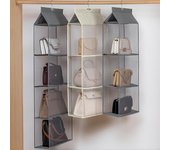 Organizador de bolso colgante para armario, bolsa de almacenamiento transparente para puerta y pared, bolsa para zapatos diversos, colgador, bolsa de accesorios, cosas 2 layers grey
