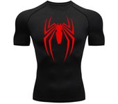 Camiseta para correr de verano para hombre, camisa de compresión de manga corta, Top deportivo para gimnasio, ropa de Fitness transpirable de secado rápido en blanco y negro S